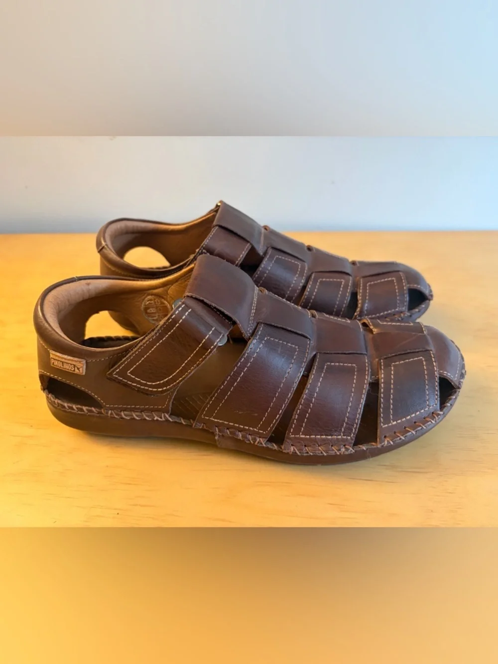 Pikolinos Men's Brown Leather Fisherman Tarifa Sandal in Olmo